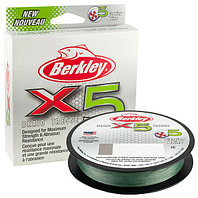 Плетенка Berkley X5 Braid Low Vis зеленая 150м 0,08мм