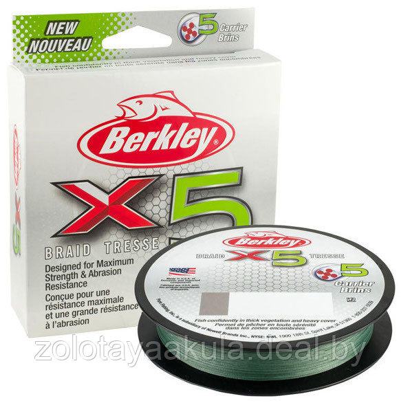 Плетенка Berkley X5 Braid Low Vis зеленая 150м 0,08мм - фото 1 - id-p217717714
