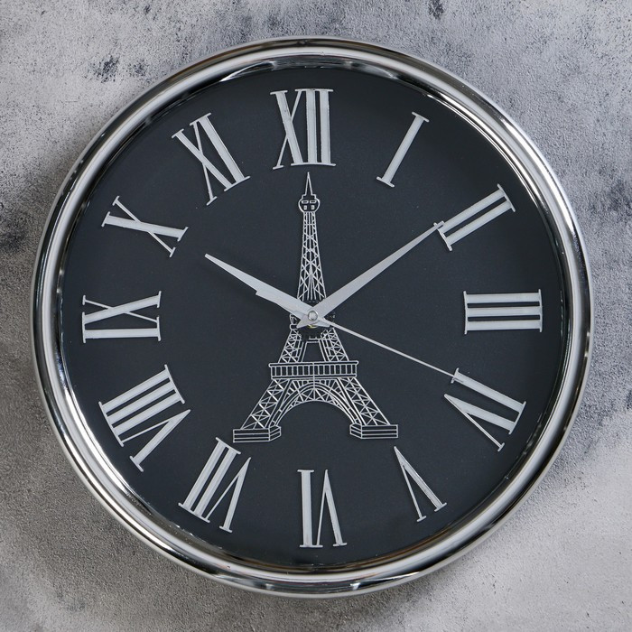 Часы настенные, серия: Интерьер, "Париж", дискретный ход, d-34 см, 1 АА - фото 1 - id-p217720598