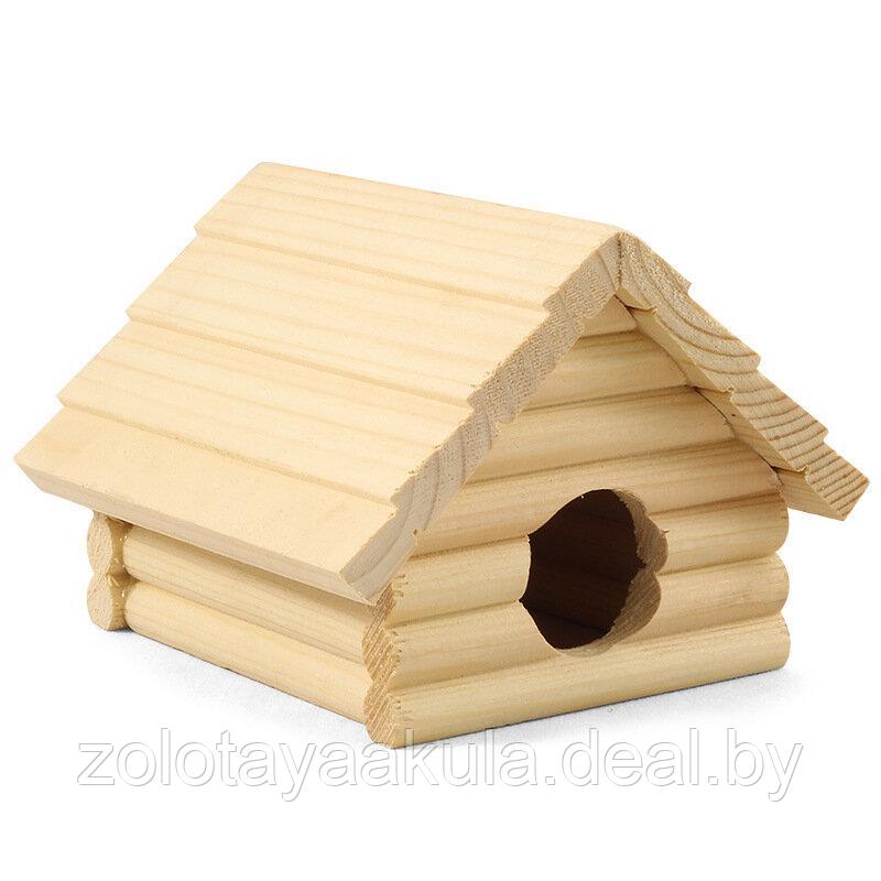 Домик деревянный Gamma для мелких животных , 130*130*90мм - фото 1 - id-p217719110