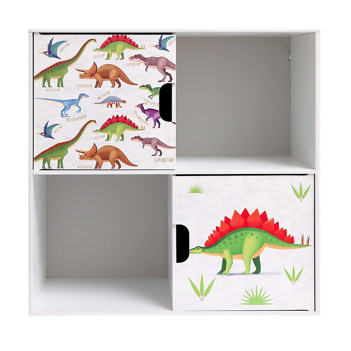 Стеллаж с дверцами «Динозавры», 60 × 60 см, цвет белый - фото 5 - id-p217724896