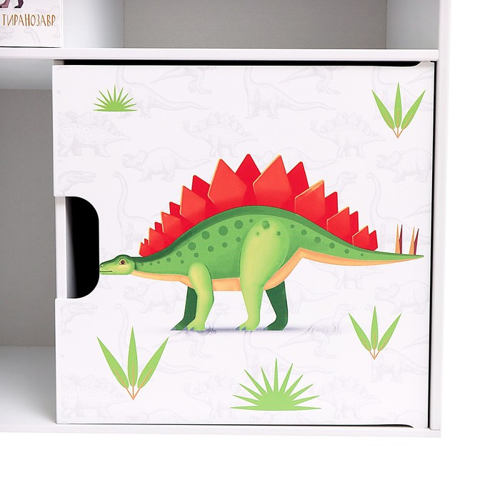 Стеллаж с дверцами «Динозавры», 60 × 60 см, цвет белый - фото 7 - id-p217724896