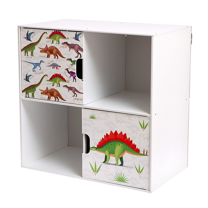Стеллаж с дверцами «Динозавры», 60 × 60 см, цвет белый - фото 9 - id-p217724896