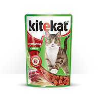 Корм для кошек KITEKAT говядина в желе 85г