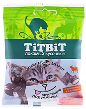 Лакомство TitBit для кошек Хрустящие подушечки с паштетом из ягненка, 30г