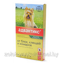 Капли Bayer Адвантикс для собак до 4кг от блох, вшей, власоедов, клещей и др паразитов 1пип 0,4мл