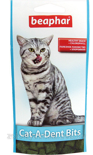 Лакомство BEAPHAR Cat-A-Dent Bits, Подушечки для чистки зубов у кошек, 35гр - фото 1 - id-p217718373