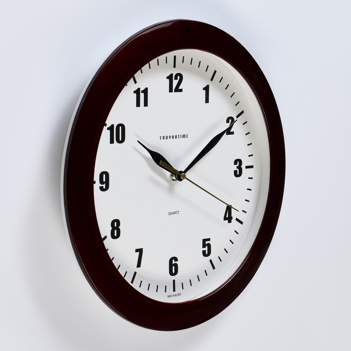 Часы настенные, серия: Классика, d-29 см, бордовый обод - фото 2 - id-p217720746