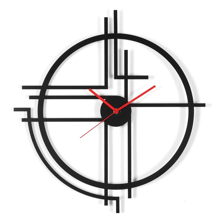 Часы настенные из металла "Прямые линии", плавный ход, 40 х 40 см - фото 1 - id-p217720801