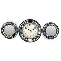 Часы настенные, серия: Интерьер, плавный ход, d-40 см,набор с 2 зеркалами