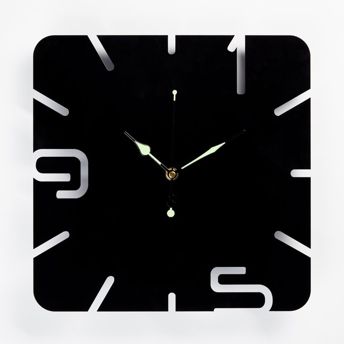 Часы настенные из металла "Минимализм", плавный ход, 37 х 37 см, светящиеся - фото 1 - id-p217720891