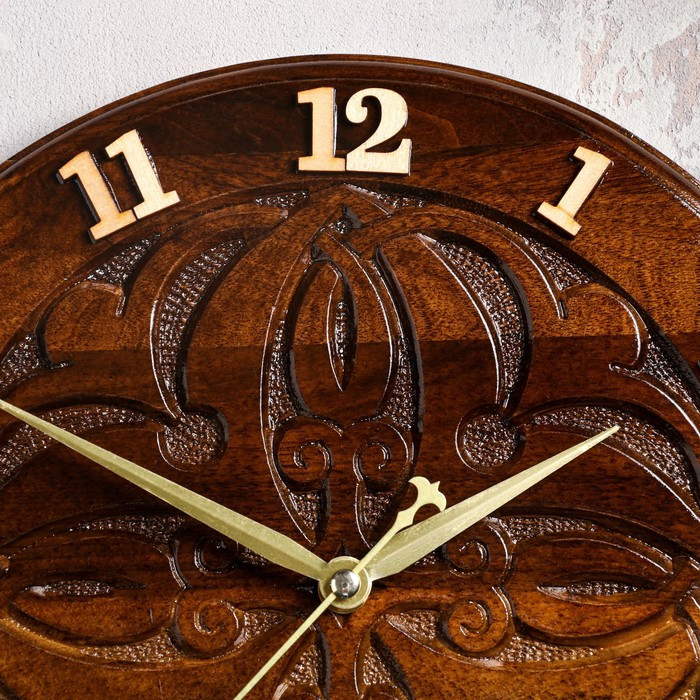 Часы ручной работы "Узор", 30 см, массив, Армения - фото 2 - id-p217721022