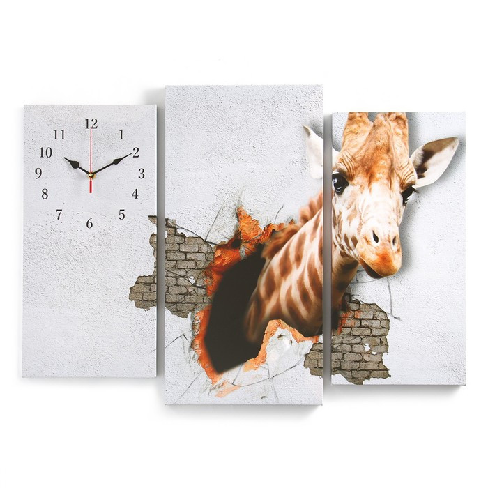 Часы настенные модульные, серия: Животные, "Жираф", 60 х 80 см - фото 1 - id-p217721032