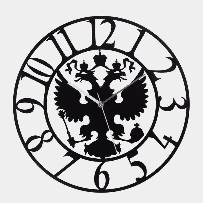 Часы настенные из металла "Герб", плавный ход, d-40 см - фото 2 - id-p217721047
