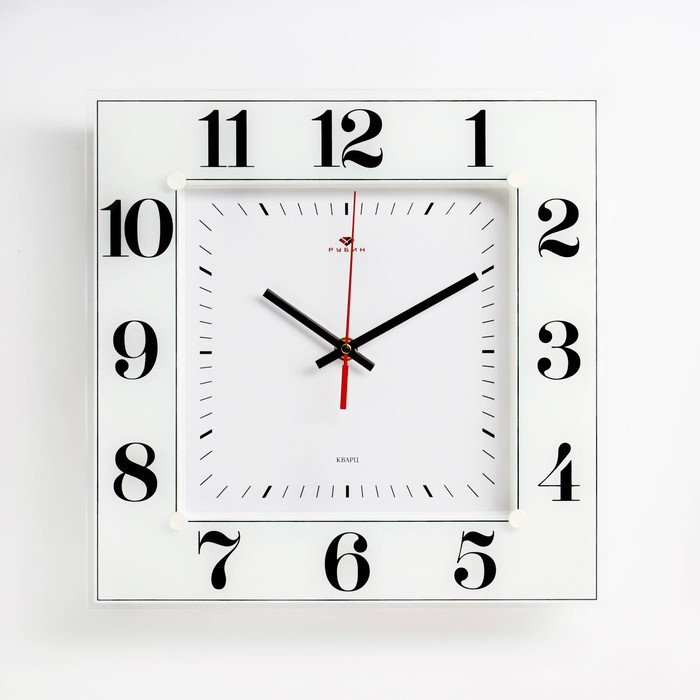 Часы-картина настенные, серия: Классика, "Рубин", плавный ход, 31 х 31 см, белые - фото 1 - id-p217721130