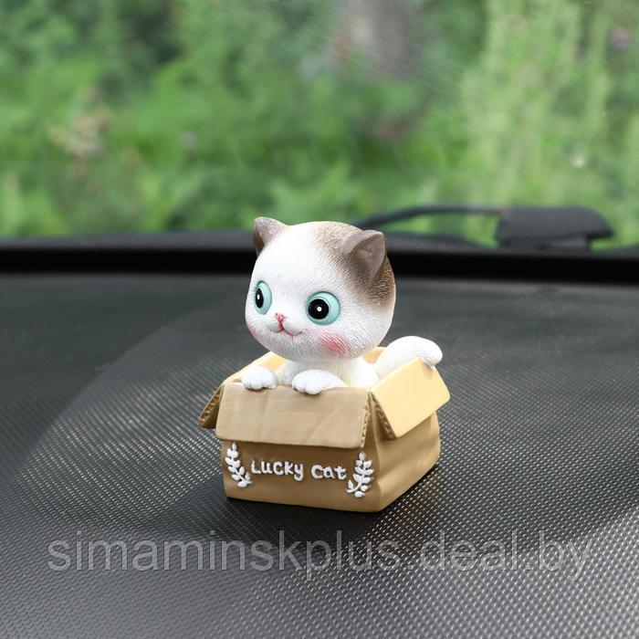 Счастливый кот на панель авто, качающий головой, СП23 - фото 1 - id-p217726605