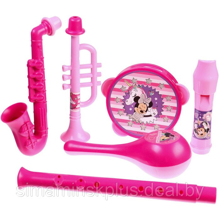 Музыкальные инструменты «Минни Маус», в наборе 5 предметов, цвет розовый - фото 1 - id-p217727227