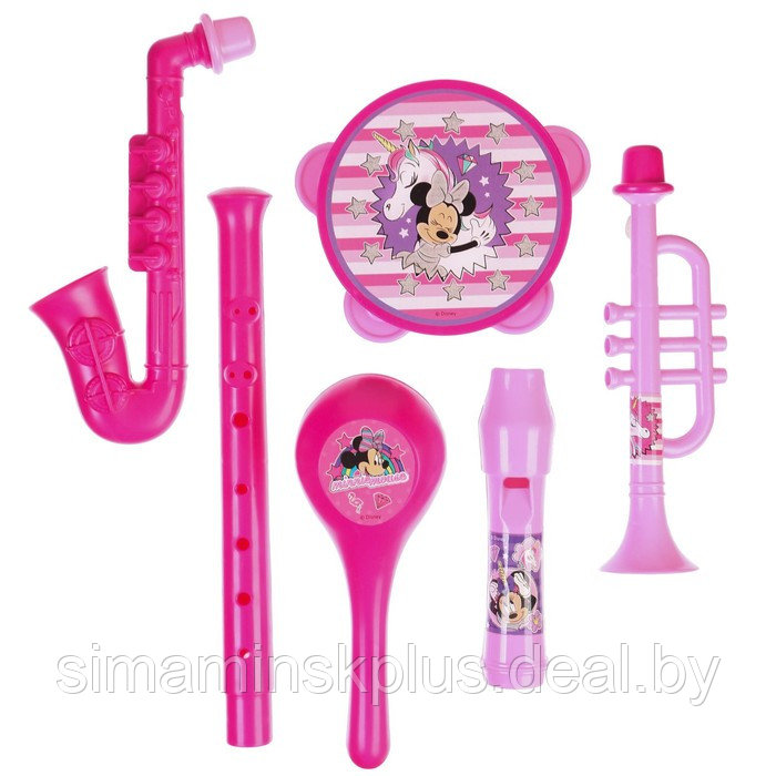Музыкальные инструменты «Минни Маус», в наборе 5 предметов, цвет розовый - фото 2 - id-p217727227