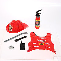 Набор пожарного "Огнеборец", 7 предметов, с жилетом