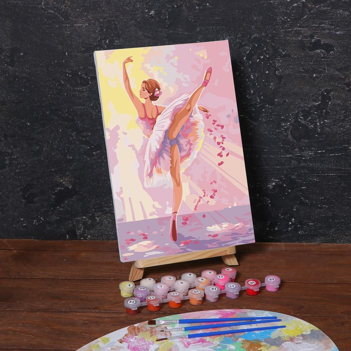 Картина по номерам на холсте с подрамником «Балерина» 20х30 см - фото 2 - id-p217728698