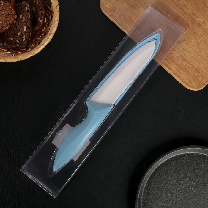 Нож керамический Доляна «Острота», лезвие 16 см, цвет голубой - фото 3 - id-p217730889