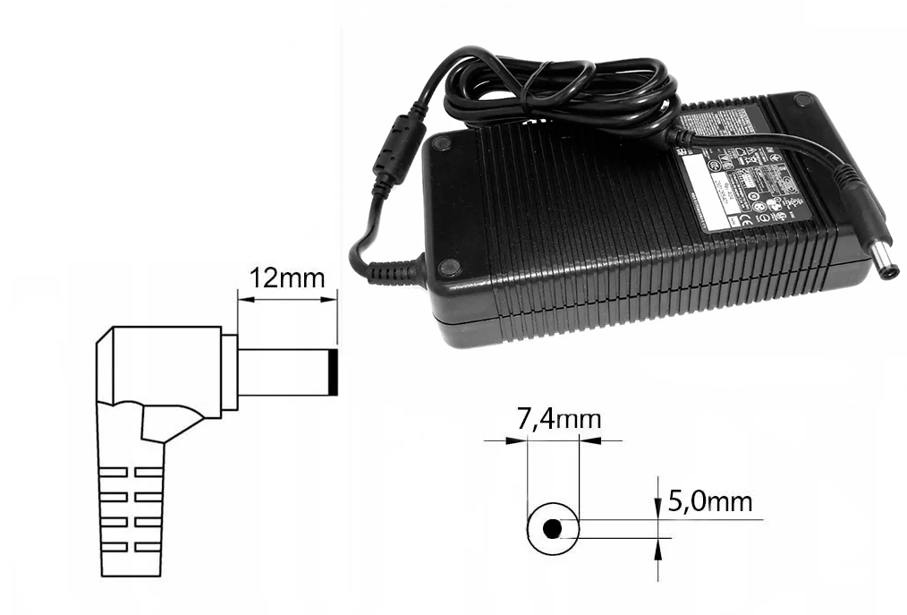 Оригинальная зарядка (блок питания) для ноутбуков Dell PA-19 330-0722, PA-19, 230W, штекер 7.4x5.0 мм - фото 1 - id-p217730908