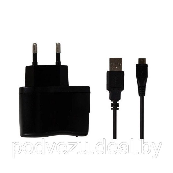 Сетевое зарядное устройство SmartBuy ONE 1A, USB, кабель miniUSB, чёрный