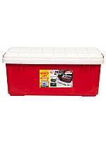 Ящик пластиковый прочный экспедиционный IRIS RV BOX 800 c двойной разделенной крышкой, WHITE/RED. 78,5x37x32,5