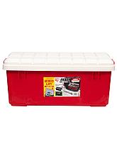 Ящик пластиковый прочный экспедиционный IRIS RV BOX 800 c двойной разделенной крышкой, WHITE/RED. 78,5x37x32,5