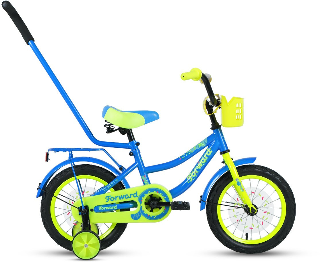 Детский велосипед Forward FUNKY 14 (10.5 quot; рост) голубой/ярко-зеленый 2021 год (1BKW1K1B1019)
