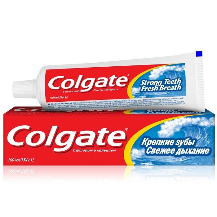 Colgate паста зубная Крепкие зубы Свежее дыхание 100мл - фото 1 - id-p217736526