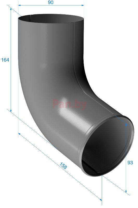 Слив (отмет) водосточной трубы Docke Stal Premium 125/90 графит, RAL 7024 - фото 2 - id-p217738607