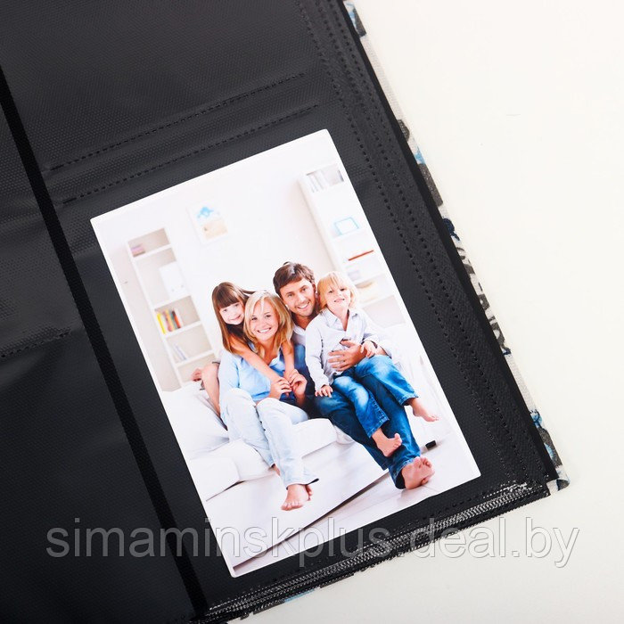 Фотоальбом на 800 фото 10х15 см "Мелкие сердечки" текстиль, чёрные листы 5х33х36 см - фото 3 - id-p217741045