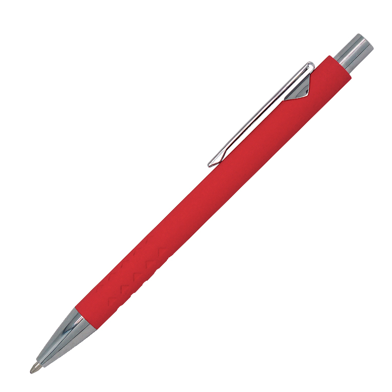 Ручка шариковая Prestige, софт тач, металл, красный/серебро - фото 1 - id-p217741556
