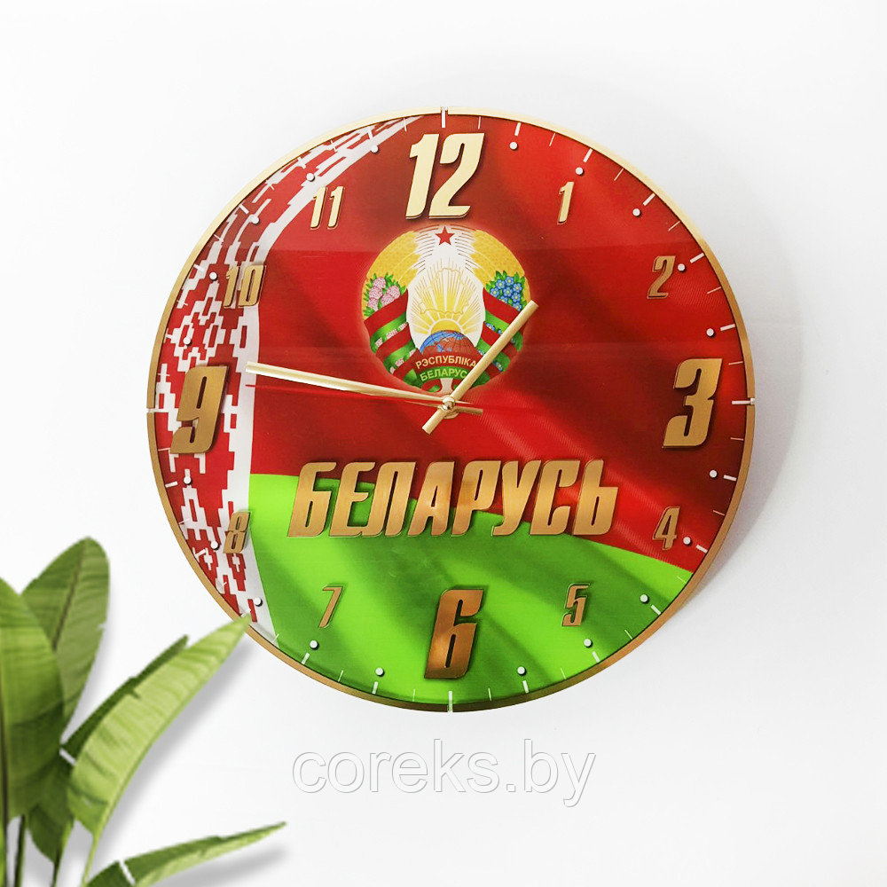 Часы из оргстекла "Беларусь" №5 (диаметр 35 см) - фото 1 - id-p217743177