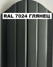 Металлический штакетник 7024 глянец 110 мм односторонний