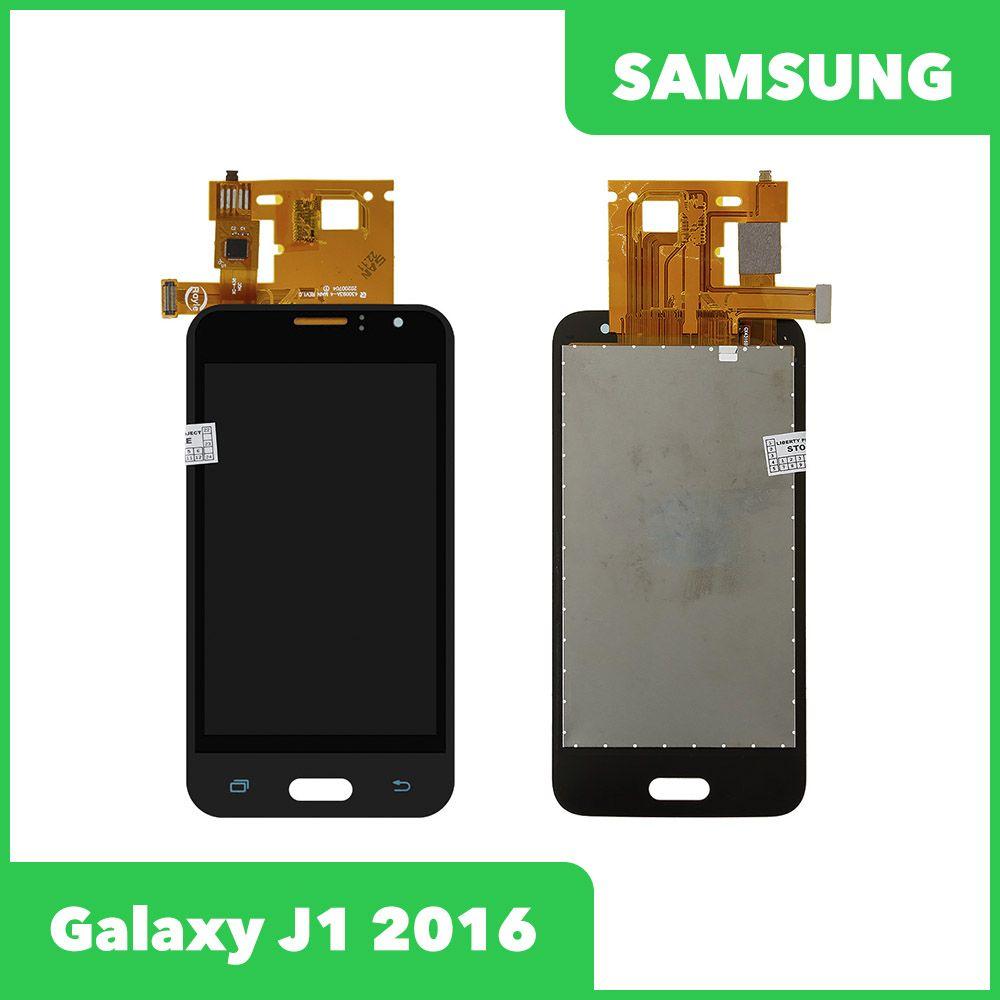 Дисплей (экран в сборе) для телефона Samsung Galaxy J1 2016 SM-J120 в сборе, TFT Slim Metal (черный) - фото 1 - id-p206914887