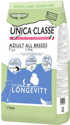 Сухой корм для собак Unica Classe для взрослых собак всех пород лосось - фото 1 - id-p217751278