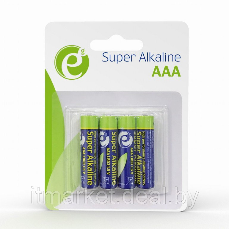 Батарейка Energenie (EG-BA-AAA4-01) AAA LR03 1.5V Alkaline 4шт в блистере - фото 2 - id-p217740139