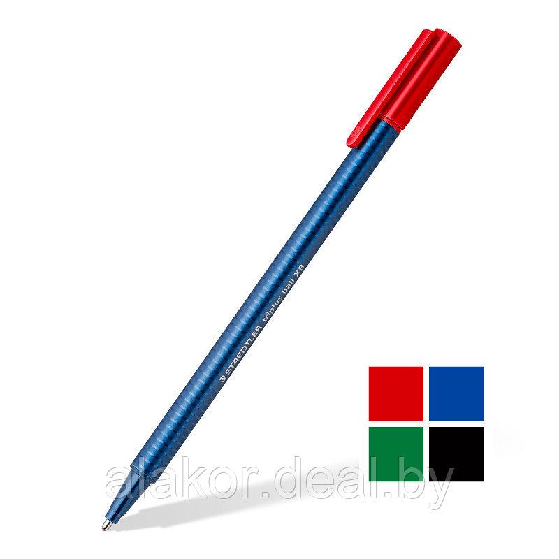 Ручка шариковая STAEDTLER triplus ball 437, цвет зелёная, корпус синий, 1мм - фото 1 - id-p217769853