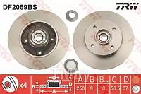 Тормозной диск Citroen C4 (11.2004-), C4 Picasso (2007-), Peugeot 207 (2006-) с подшипником R TRW DF2059BS