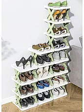 Этажерка-обувница в прихожую для обуви / полка-органайзер пластик (зелёный), фото 3