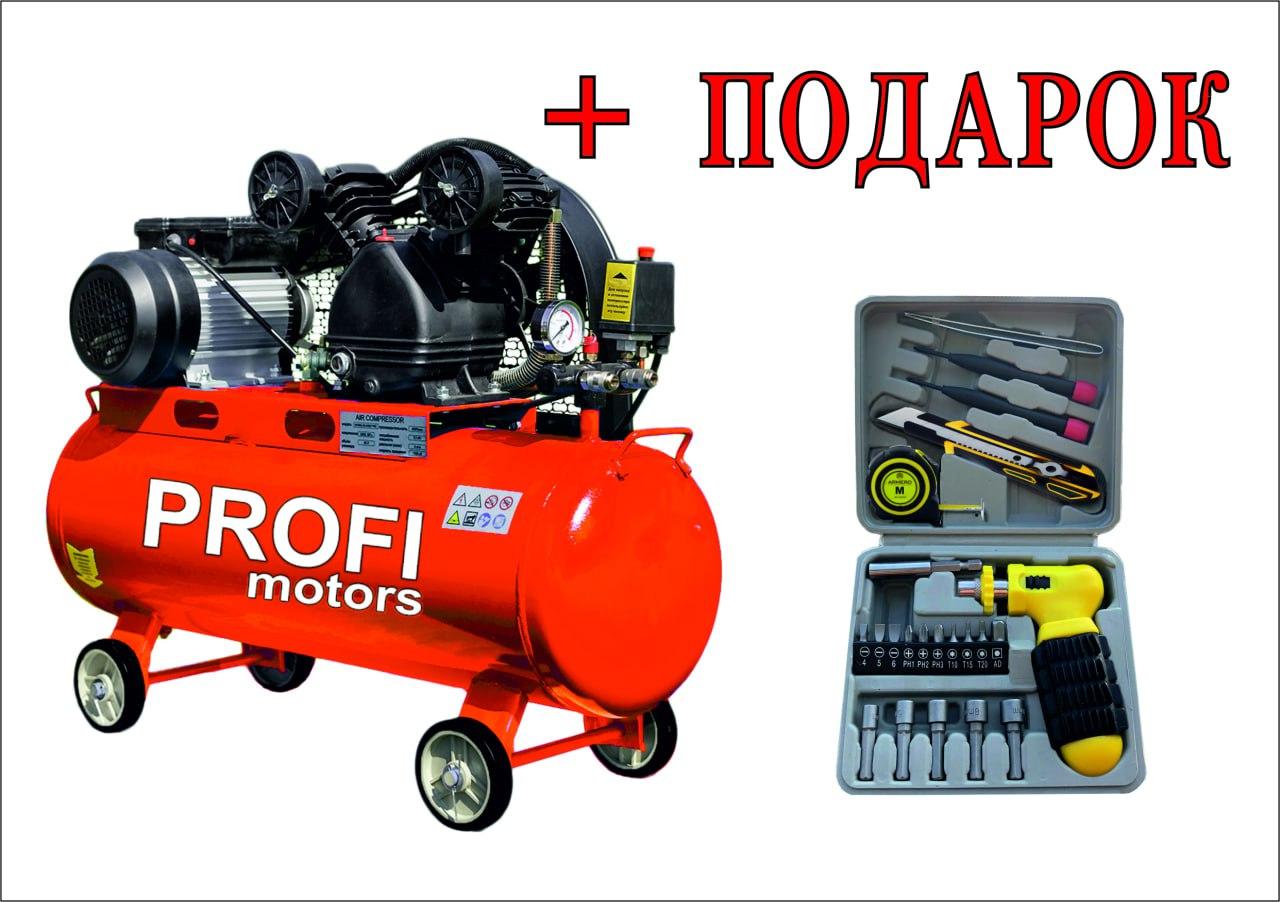 Компрессор PROFI MOTORS 80-2 BELT PRO - фото 1 - id-p217773053