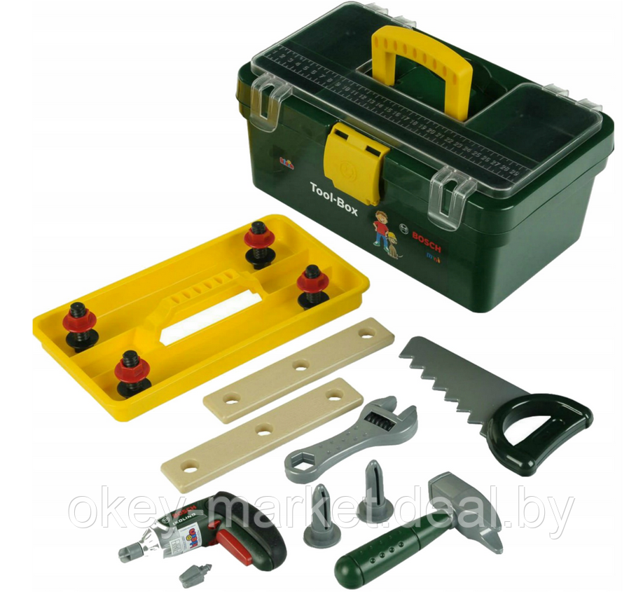 Игровой набор Klein Tool-Box Bosch - Чемодан инструментов + Электронная дрель-шуруповерт 8520, фото 2
