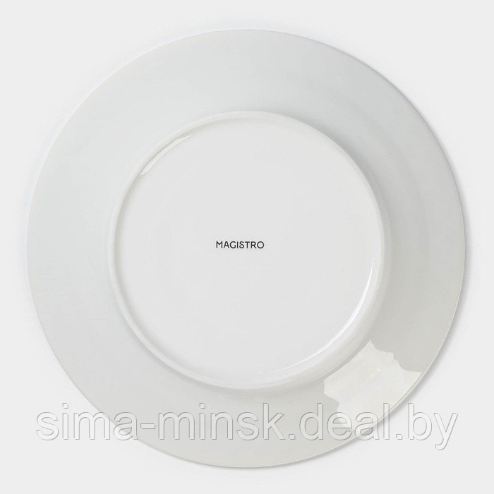 Тарелка фарфоровая глубокая Magistro «Блик», d=23 см, цвет белый - фото 6 - id-p217772602