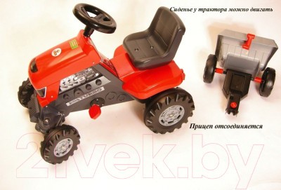 Каталка детская Полесье Turbo трактор с педалями и полуприцепом / 52681 - фото 4 - id-p217780195