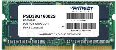 Оперативная память DDR3 Patriot PSD38G16002S - фото 1 - id-p217786697