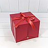 Коробка Квадратная 21*21*18 (внутренний размер коробки 19*19) "Сюрприз" Красный, фото 2