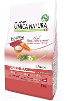 Сухой корм для собак Unica Natura Maxi олень, рис, морковь