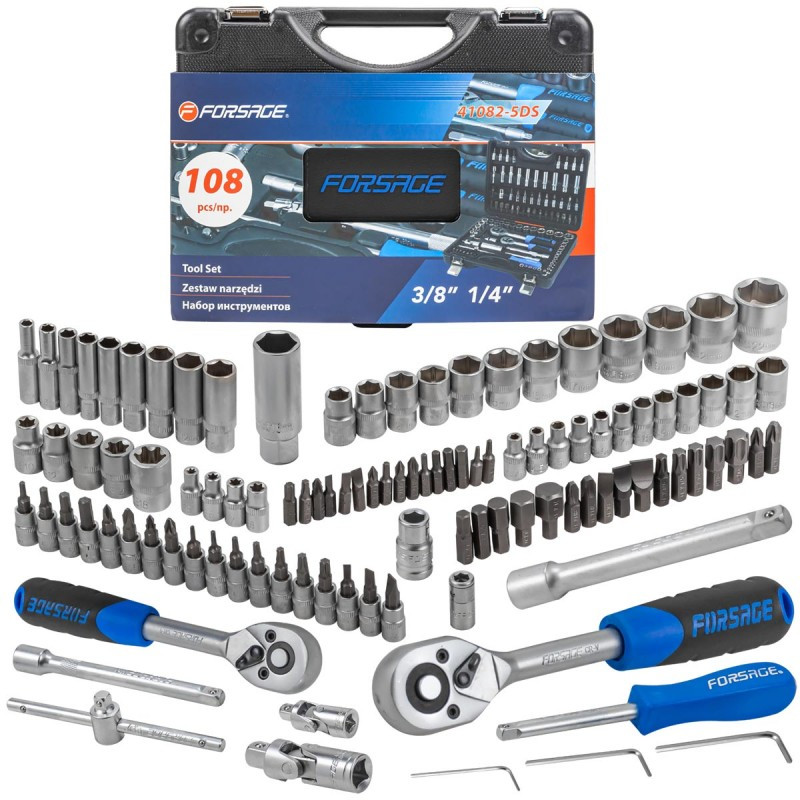 Набор инструментов Forsage F-41082-5DS 108 пр. 1/4''3/8''(6гр.)(4-22мм ...